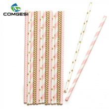 High quality Wholesale patterned eco paper straws china supplier printing